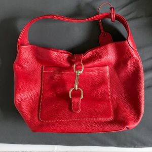 DB Belvedere Red Pebble Leather Hobo & Dust Cover